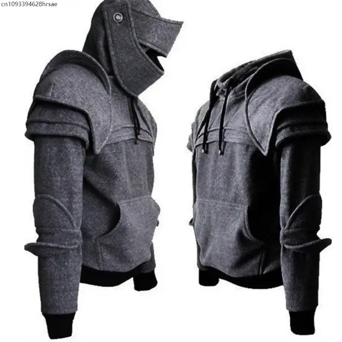 Sweat-shirt décontracté pour hommes, automne, chevalier, col bénitier, armure, pull, Costume d'hallo