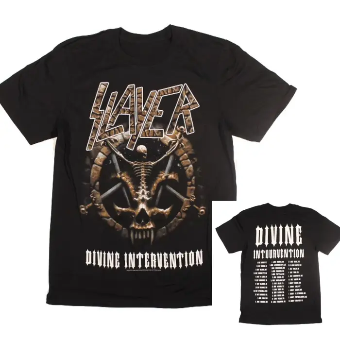 T-Shirt en coton avec image de la bande Hell Awaits Slayer
