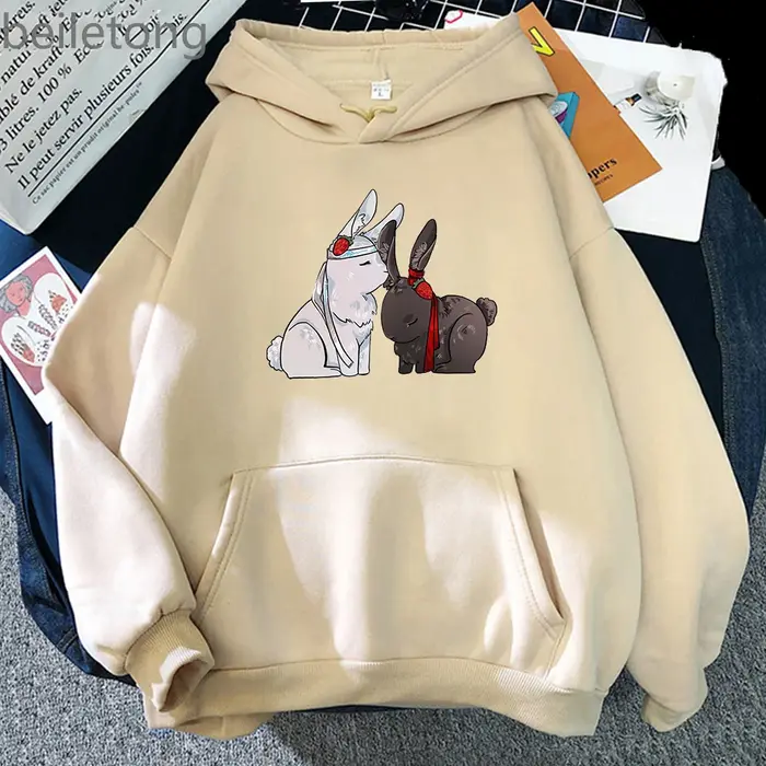 Sweat à capuche à manches longues pour hommes, Streetwear Harajuku The Untamed Wangxian bunnies, amp