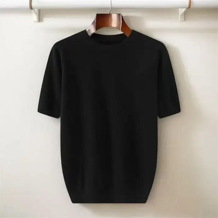 T-shirt en laine de cachemire mérinos super fine pour hommes