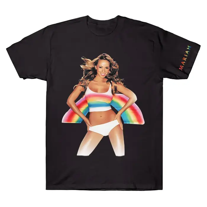 Mariah Carey Merch T-Shirt arc-en-ciel pour hommes femmes t-shirts en coton créatifs col rond à manc