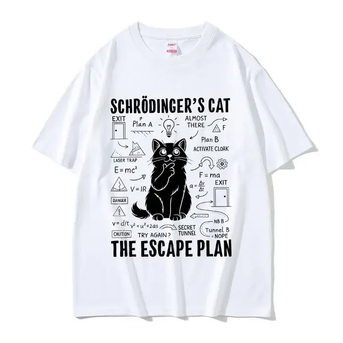 Schrodinger amoureux des chats drôle Meme T-shirt été hommes femmes décontracté coton Vintage Streetwear unisexe surdimensionné à manches courtes t-shirts