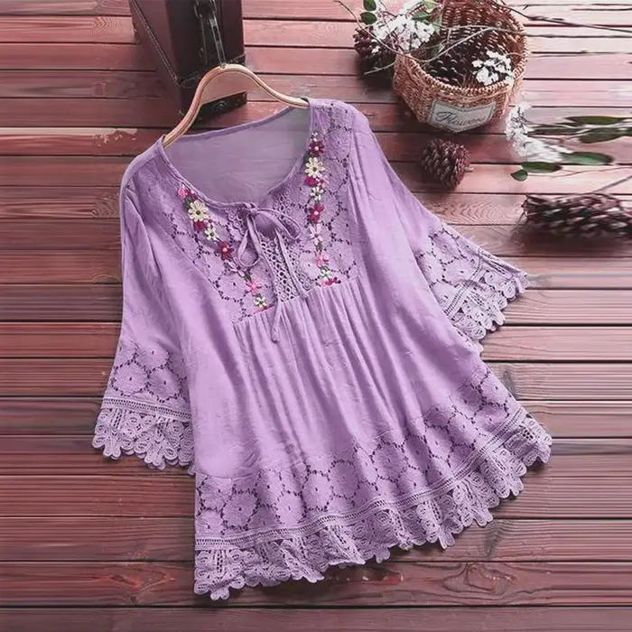 Dentelle dames T-Shirts Blusa Camisas Mujer Streetwear vêtements femmes t-shirt été coton lin femme