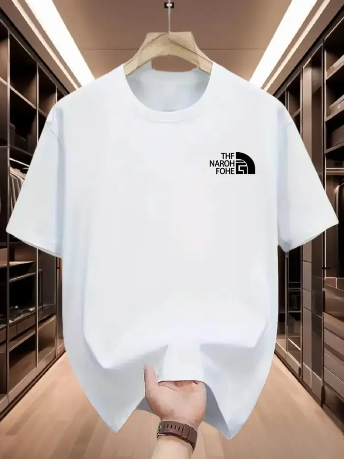 T-shirt uni pour homme en coton 100% pour l'été, motif simple, imprimé, tissu confortable, doux et r