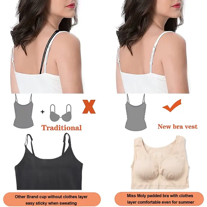 Débardeurs pour femmes avec soutien-gorge intégré