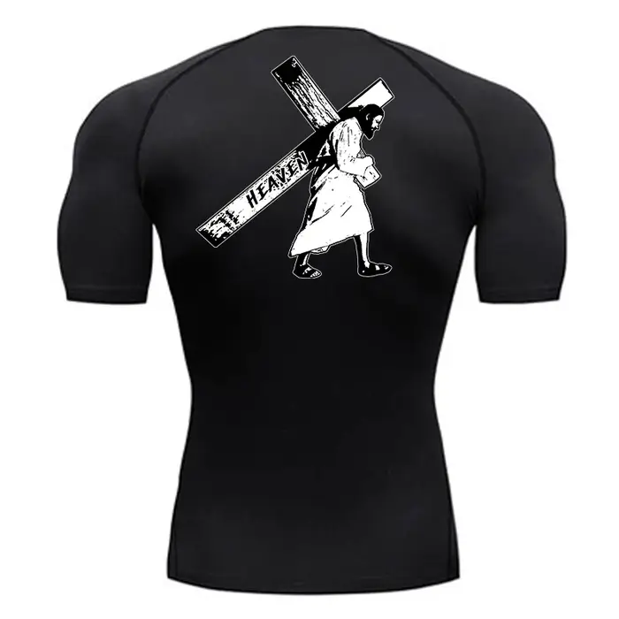 Angel graphique athlétique séchage rapide t-shirts pour hommes chrétien gymnastique entraînement course Compression
