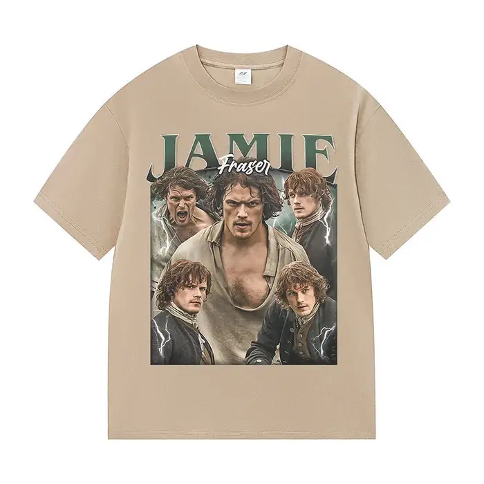 Série télévisée classique Jamie Fraser T-Shirts graphiques mode homme gothique surdimensionné T-shirt Vintage