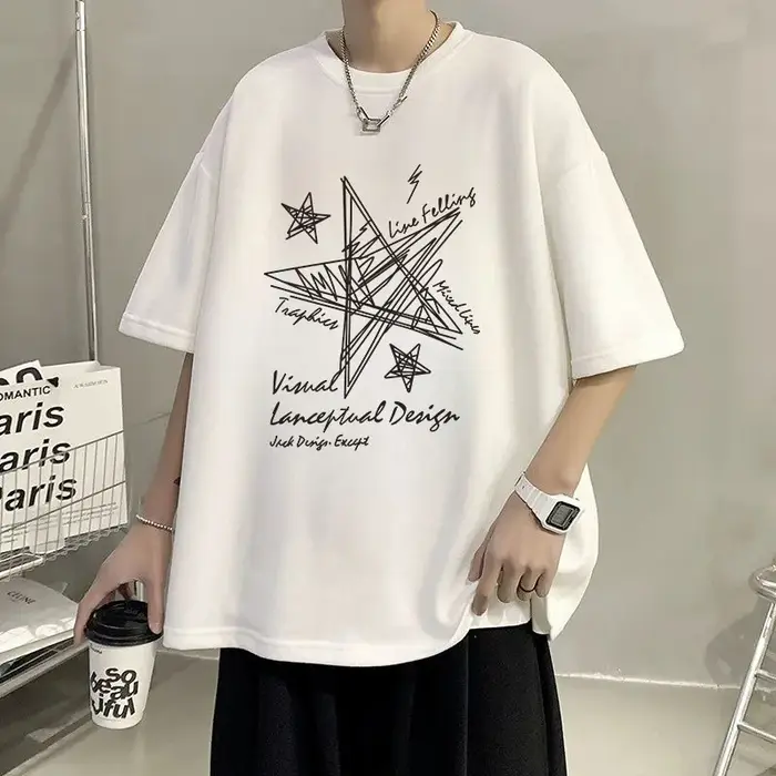 T-shirt surdimensionné imprimé étoiles Line pour hommes et femmes, M-8XL lieutenant, édition limitée