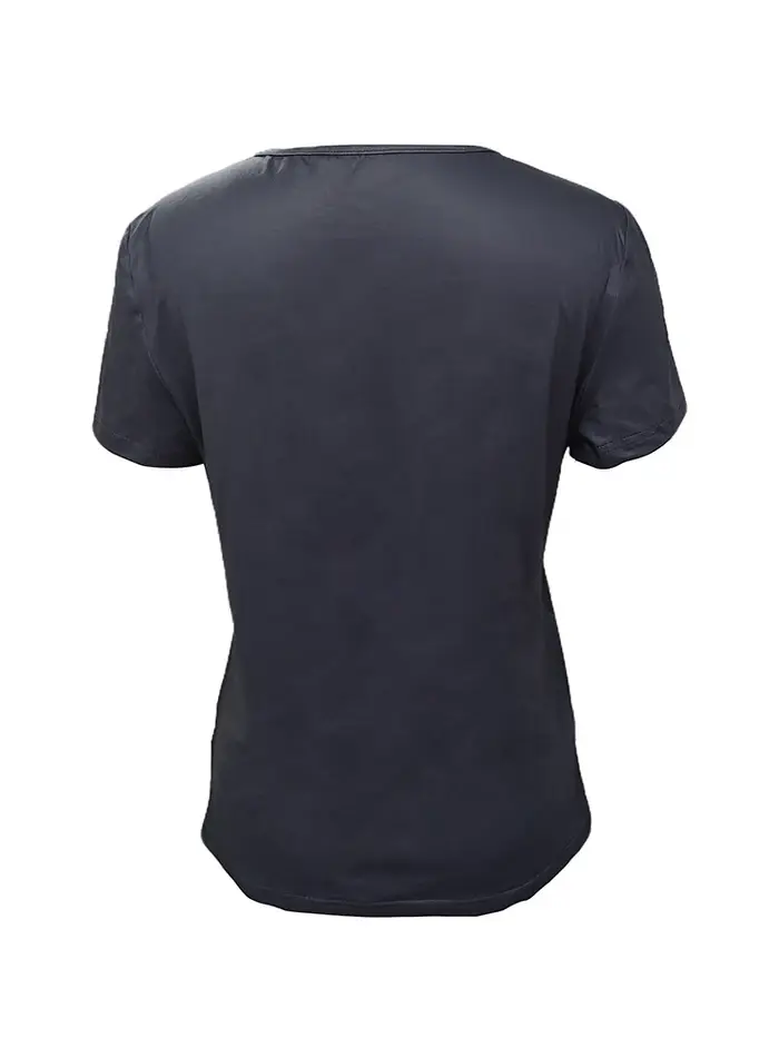 Chic crâne noir T-shirt femmes col en V à manches courtes été décontracté imprimé