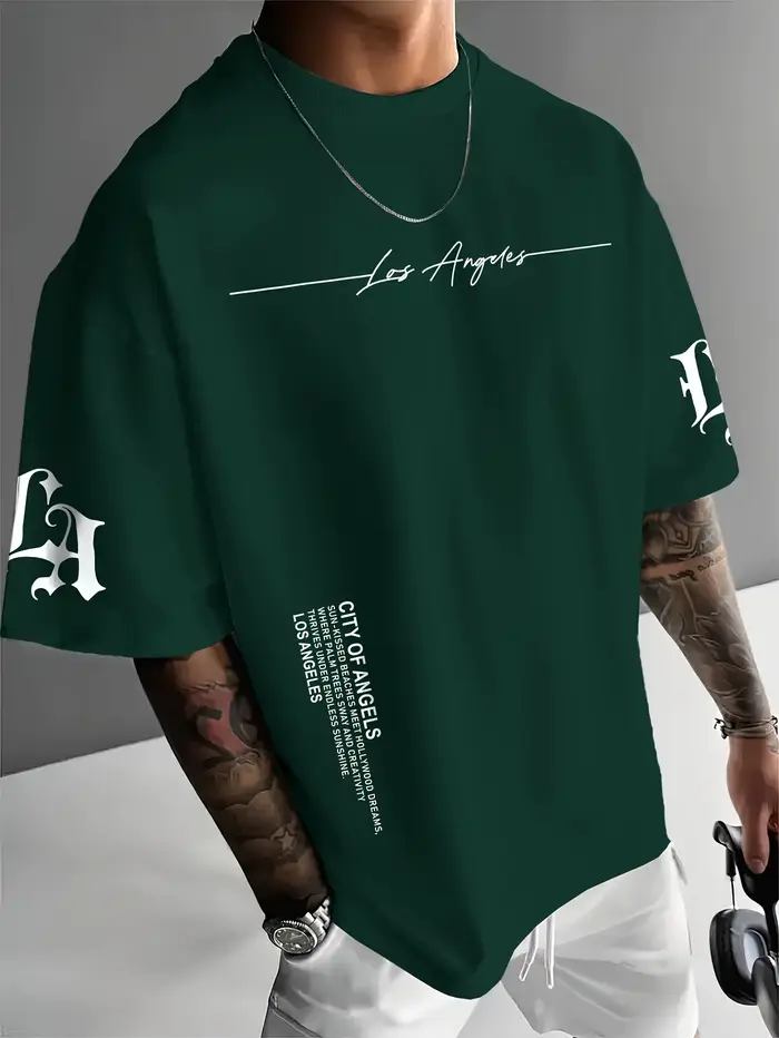 Le nouveau T-shirt pour hommes d'été 2025 est un haut simple pour hommes d'extérieur décontracté et à la mode avec des imprimés de lettres
