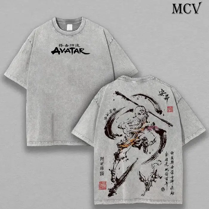 Chemise Aang, chemise Avatar le dernier maître de l'air, chemise animée, T-shirt vintage pour hommes