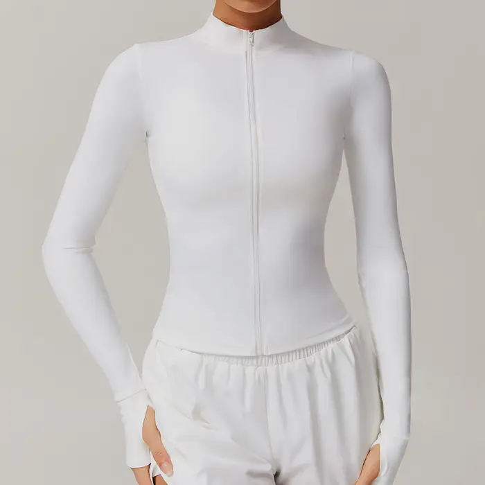 Femmes Zip Fitness Yoga chemise hiver chaud haut de sport femme