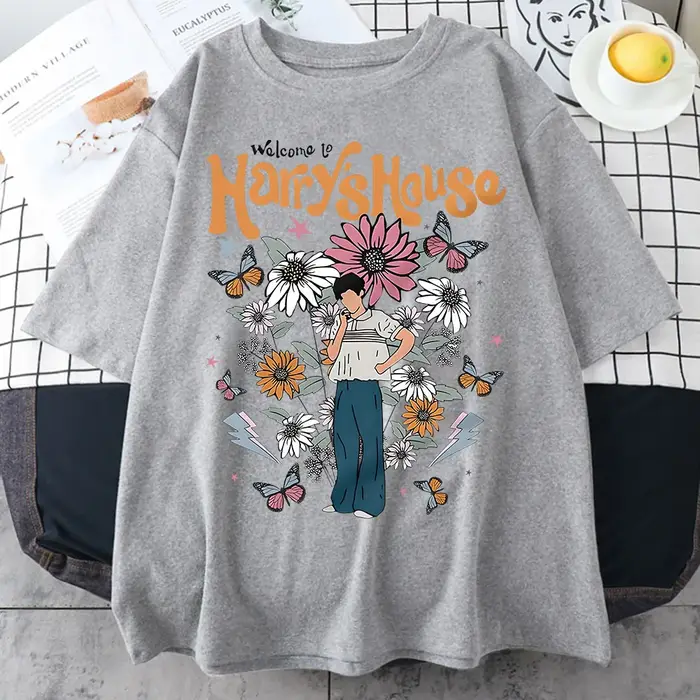 Harrys House femmes T-shirts coton été Manga graphique à manches courtes t-shirt doux originalité tranche de vie Individualisation