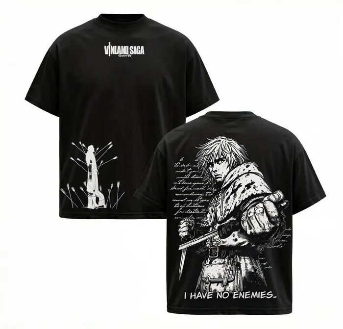 Thorfinn VINLAND SAGA T-shirt imprimé Anime, T-shirt surdimensionné à manches courtes en coton, t-sh