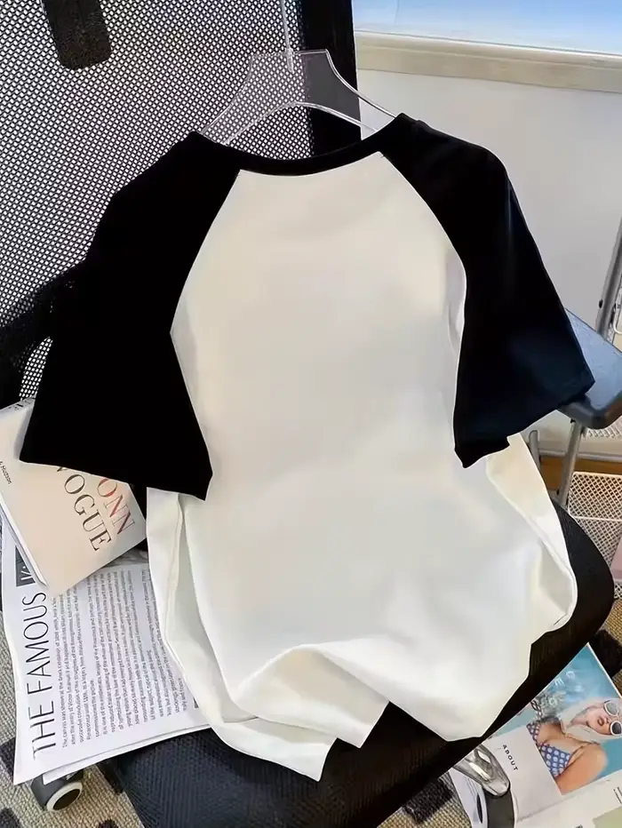T-Shirt drôle avec lettres de chat imprimées, col rond, haut décontracté à manches courtes pour prin