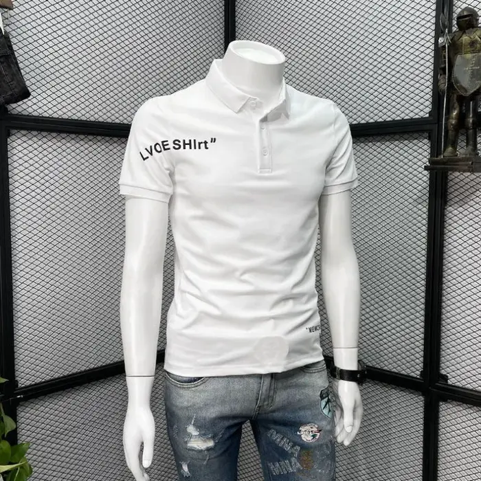 T-shirt en coton avec col pour hommes