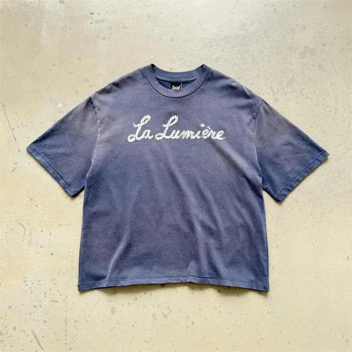 T-shirt en tissu imprimé Saint La Lumière vintage 2026 pour hommes et femmes