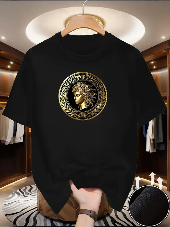 T-shirt Homme Imprimé Visage Latéral