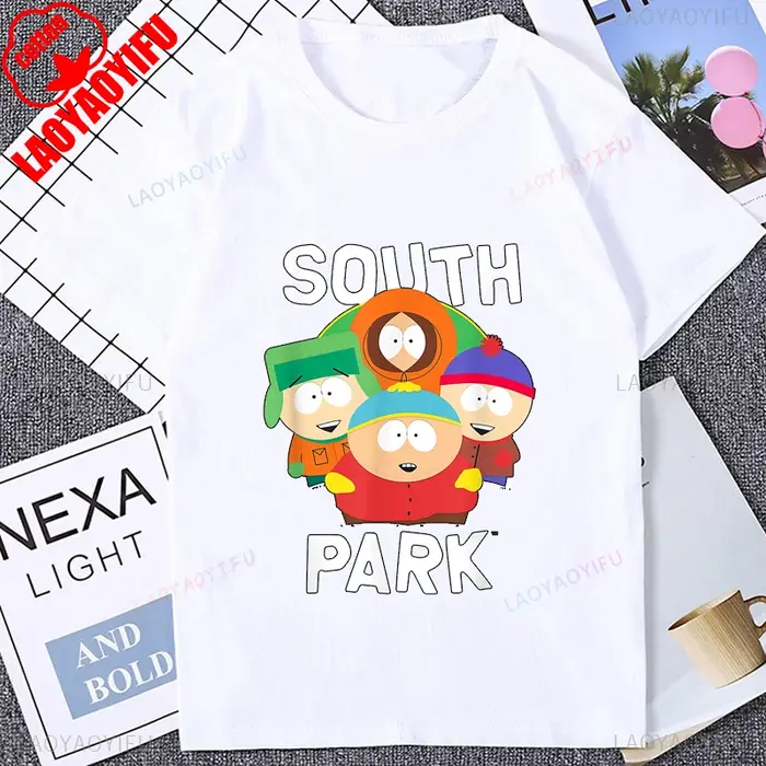 South Park Graphique Imprimé Homme T-shirt Coton Manches Courtes Streetwear Décontracté Mode Lâche Femmes