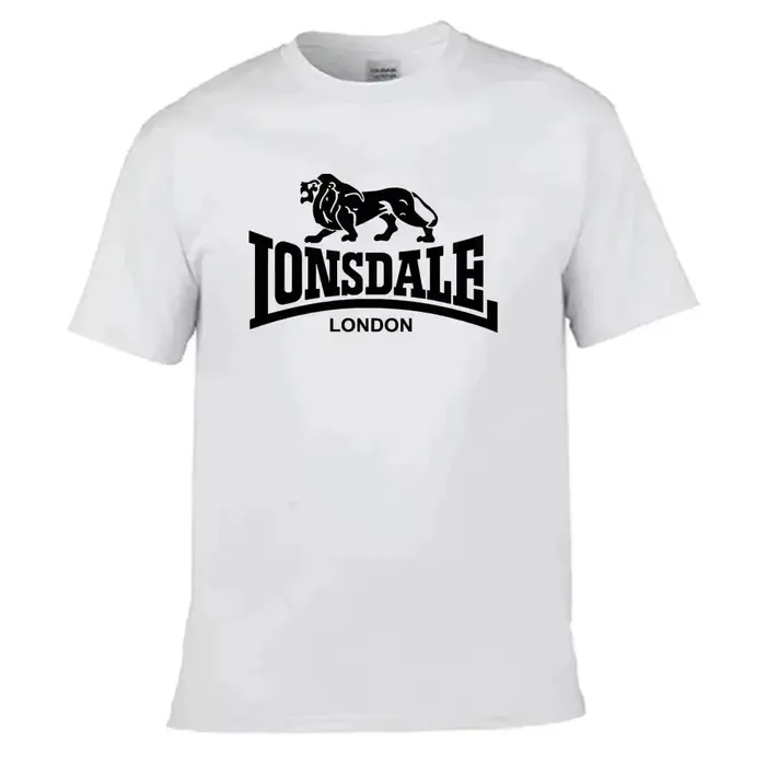 T-shirt à manches courtes pour homme avec imprimé Lion Lonsdale, style streetwear ample et confortab