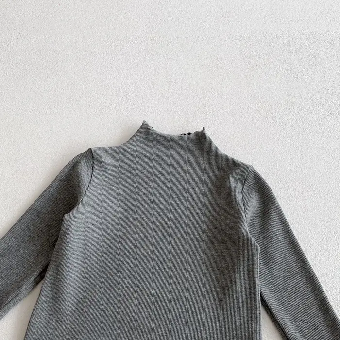 T-shirt à manches longues pour filles avec bordure en dentelle