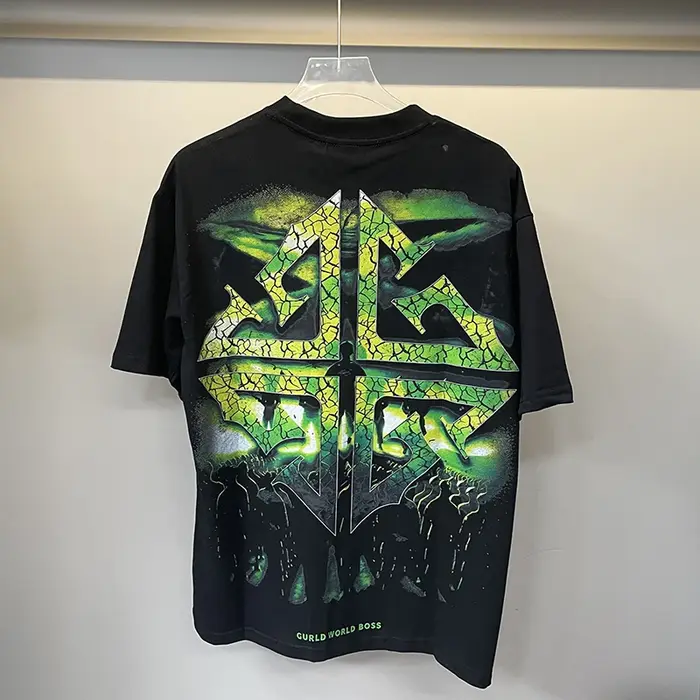 T-shirt vert avec logo Guapi White Revived V2 noir pour hommes et femmes