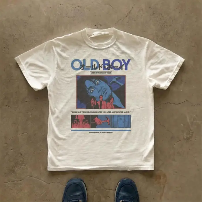T-shirt du film Oldboy, affiche de film vintage 2003, esthétique manga, streetwear, vêtement graphiq
