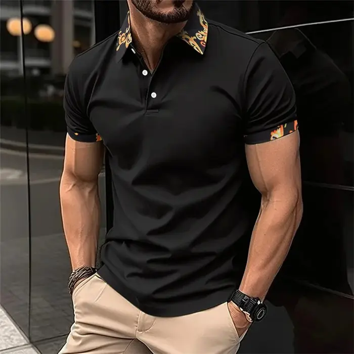 Polo à rayures colorées pour hommes