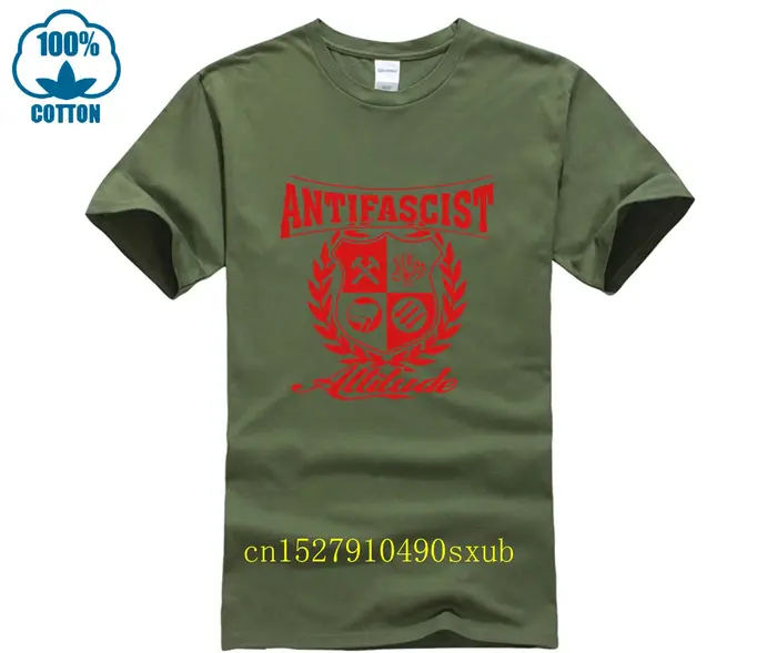 T-shirt col rond homme, décontracté et cool, à la mode, antifasciste