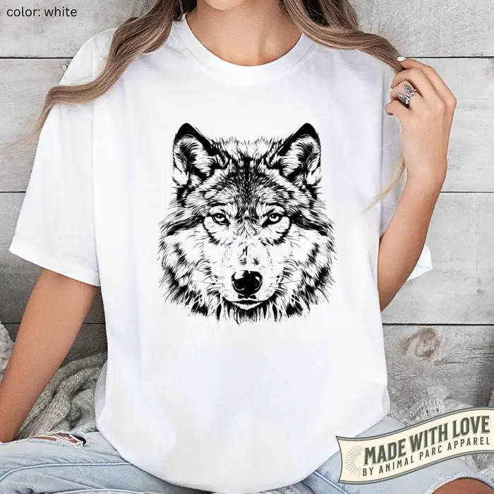 T-shirt pour femme grande taille, motif lune pleine lune et loup, en coton respirant, élégant, polyvalent, style streetwear, coupe oversize