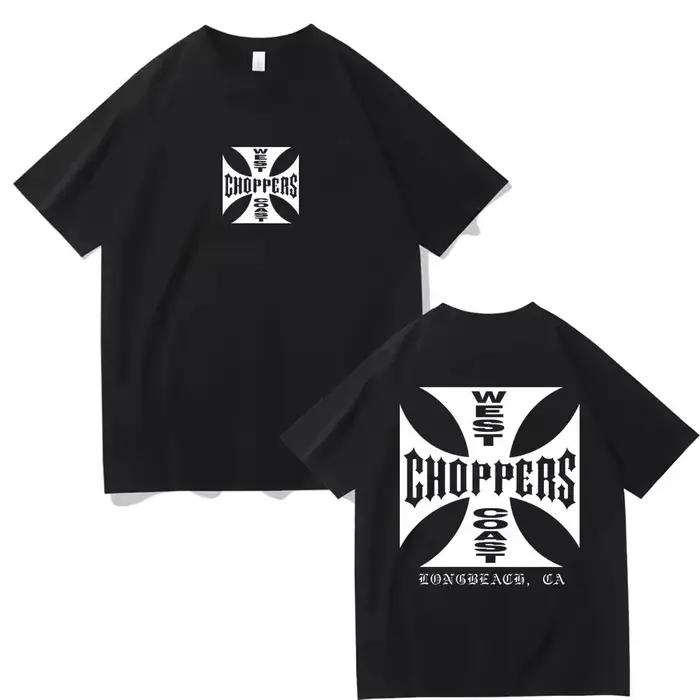 T-shirt d'été à la mode pour femmes et hommes, en coton, imprimé West Coast Choppers, décontracté, à