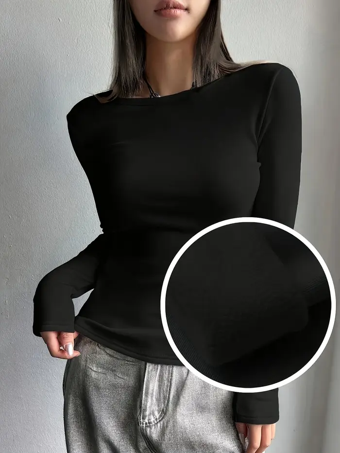 Automne et hiver base chaude femmes T-shirt mince femmes T-shirt à manches longues pour femme mince hauts blancs femme t-shirts chemise