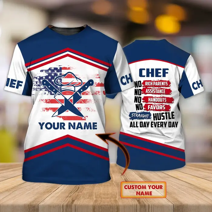 2025 offre spéciale mode t-shirt Chef cadeaux nom personnalisé 3D imprimé hommes été à manches courtes unisexe sport décontracté T-shirt DW37
