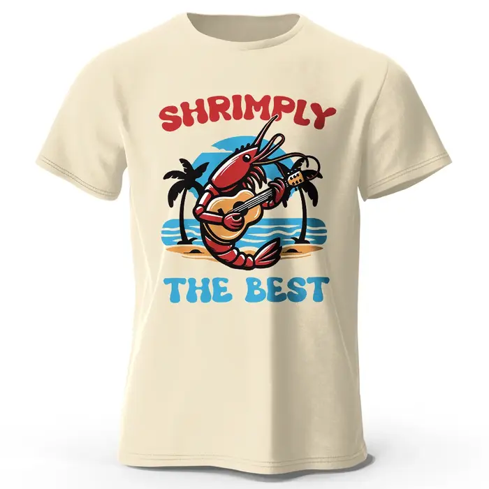 Shrimply pour hommes le meilleur T-Shirt imprimé 100% coton surdimensionné Punny t-shirts graphiques pour femmes hauts d'été Streetwear nautique