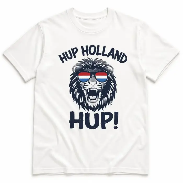 Hup Holland T-shirt avec drapeau des Pays-Bas, lion, Nederland, 100% coton, vêtements à manches cour