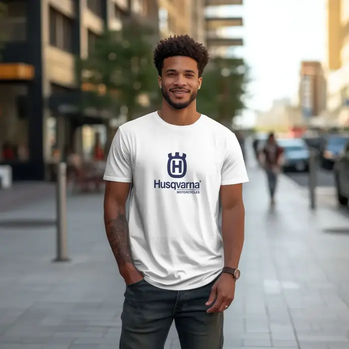 T-shirt imprimé moto 100% coton
