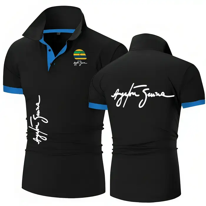 Polo de voiture Racing Ayrton Senna Hall of Fame pour hommes col rond pur F1 polos à manches courtes
