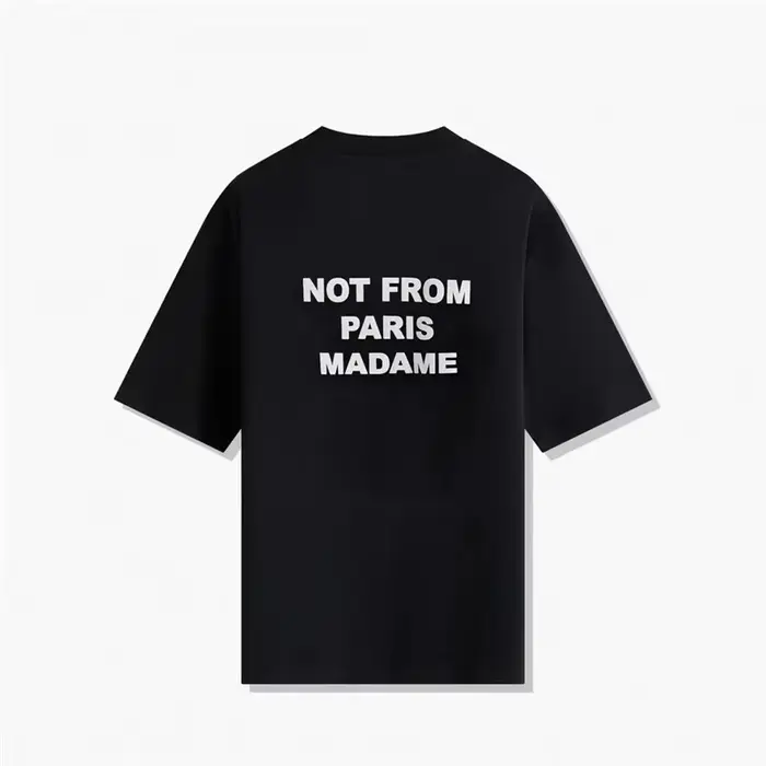 T-shirt d'été noir à manches courtes Paris 2026 – Style décontracté, col rond, imprimé, coupe ample,