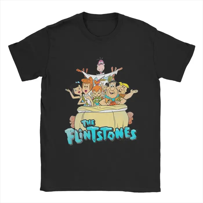 T-shirt homme et femme 100% coton, humoristique, vintage, film The Flintstone, dessin animé, cadeau