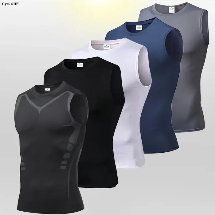 Hommes séchage rapide course T-Shirts Compression gilet sans manches séchage rapide Jersey chemise d'entraînement gymnase hommes débardeur