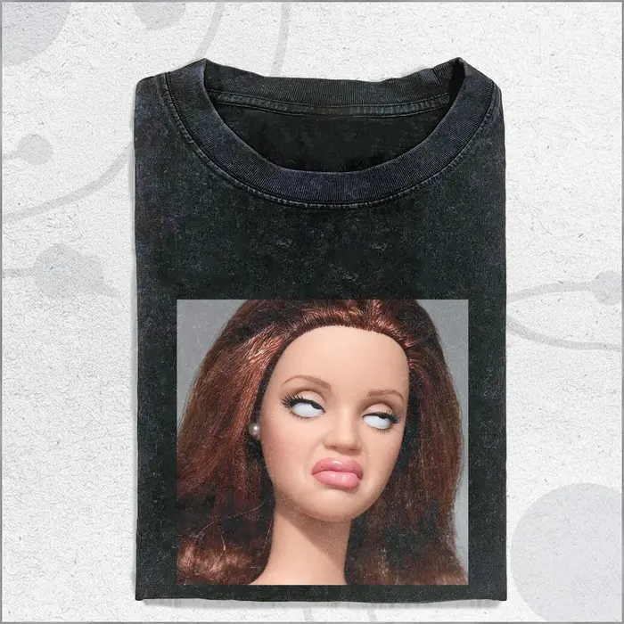 T-shirt drôle imprimé poupée en coton pour hommes et femmes