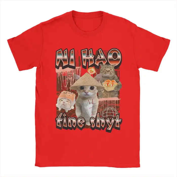T-shirt humoristique Ni Hao Fine Shyt Meme pour hommes et femmes