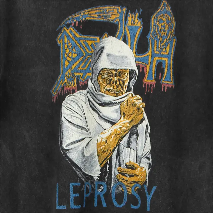 Death Leprosy T-Shirt Mantas Chuck Schuldiner métal morbide ange nécrologie rétro lavé coton vêtements pour hommes chemise à manches courtes