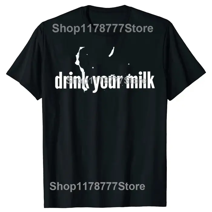 Drôle boire votre lait t-shirts Streetwear à manches courtes cadeaux d'anniversaire hommes vêtements mode décontracté ample lourd t-shirt