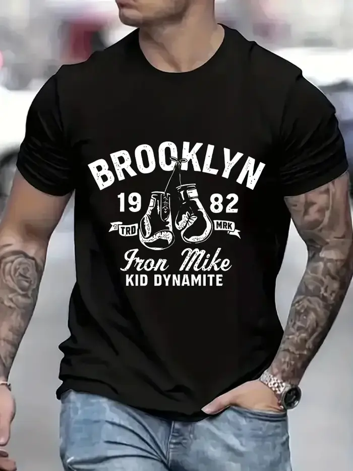 T-shirt imprimé boxe homme musclé
