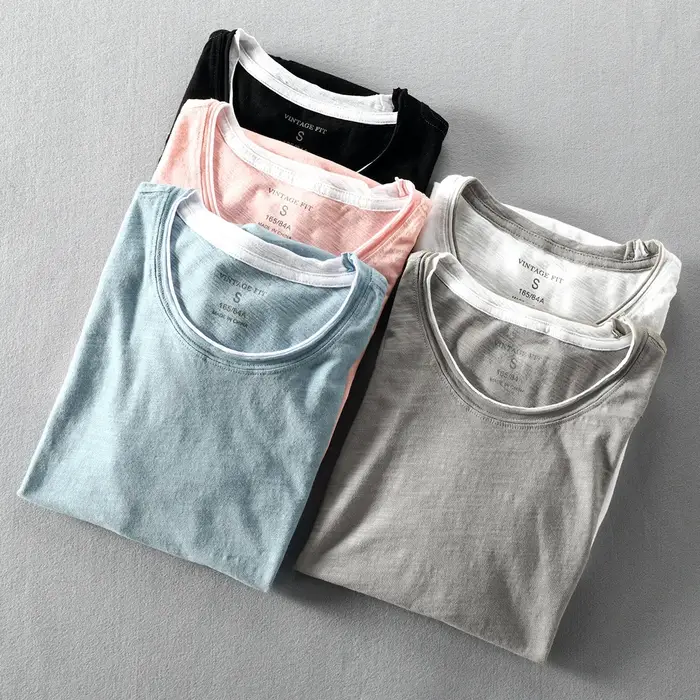 Faux deux T-shirts pour hommes rétro mode été coton couleur unie à manches courtes hauts mâle décontracté Simple mince blanc t-shirt vêtements