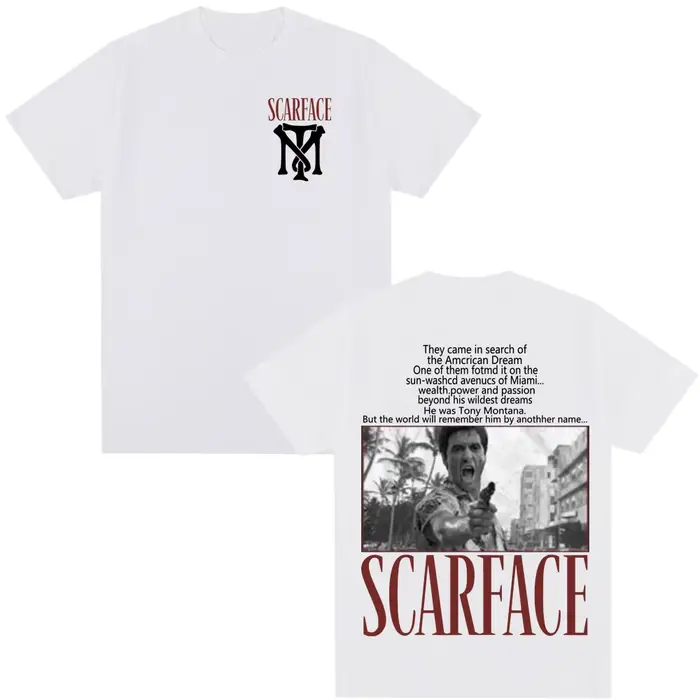 Film classique Scarface T-shirt Tony Montana Al Pacino T-shirts hommes femmes vêtements Vintage gothique surdimensionné