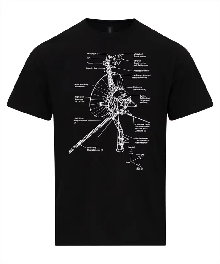 Voyager espace sonde schéma NASA plan T-shirt hommes chemise personnalité Art esthétique décontracté