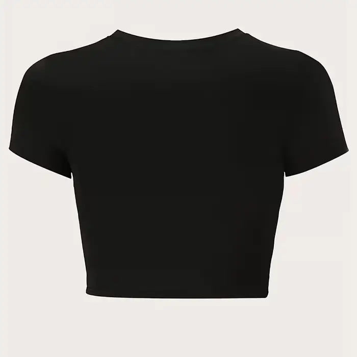 T-shirt court sexy des années 90 avec imprimé lettre Karma style vintage, t-shirt Y2K à manches courtes pour l'été, vêtements courts pour femmes