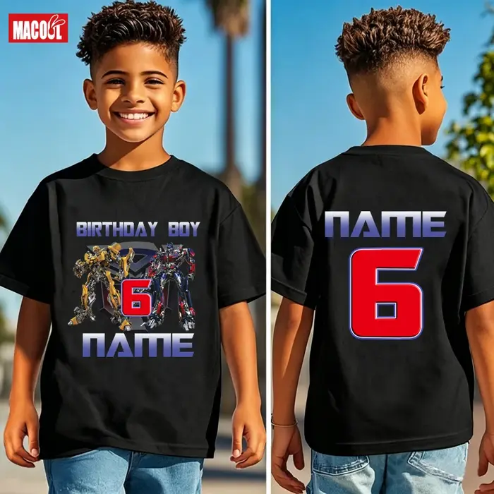 T-shirt d'anniversaire personnalisé pour garçons